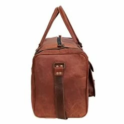24 Inch Genuine Leather Duffel Travel Overnight Weekend Leather Bag Sports Gym Duffel Luggage Travel Bag For Men And Women Travelling Cabin Duffle Yoga Gym Bag (24 Inch Brown) -suitcase shop 31 ctMmTzUL