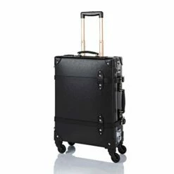 COTRUNKAGE Spinner Vintage Luggage PASCO Carry On Suitcase With TSA Lock (20", Black/Black)