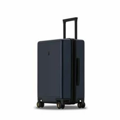 LEVEL8 Elegance Matte Carry-On Luggage, 20” Hardside Suitcase, Lightweight PC Matte Hardshell Spinner Trolley For Luggage, TSA Approved Cabin Luggage With 8 Spinner Wheels-Navy Blue, 20-Inch Carry-On