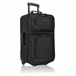 U.S. Traveler Rio Rugged Fabric Expandable Carry-On Luggage Set, Black, 2-Piece -suitcase shop 31I YlI SbL