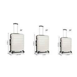 LIZHOUMIL Luggage Sets Suitcase Lightweight TSA Lock Spinner 20In24In28In White ABS -suitcase shop 31P9MZDsV L