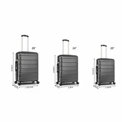 3 Piece Set Luggage Sets Women Men Teens Travel Suitcase With Lightweight TSA Lock Spinner, Home Outdoor Carry On Luggage With 4 Double Silent Wheels Adjustable Handle 20in 24in 28in, Gray -suitcase shop 31Wq5 TfHAS