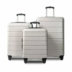 Luggage Sets Suitcase Lightweight TSA Lock Spinner White