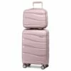 Melalenia Luggage Carry On Suitcase, PP Material Suitcase With Spinner Wheels,TSA Luggage Locks 22x14x9 Airline Approved (Nude Pink) -suitcase shop 31Z6a37HmVL