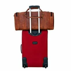 24 Inch Genuine Leather Duffel Travel Overnight Weekend Leather Bag Sports Gym Duffel Luggage Travel Bag For Men And Women Travelling Cabin Duffle Yoga Gym Bag (24 Inch Brown) -suitcase shop 31aPMaONLyL