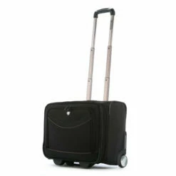 Olympia Luggage Deluxe Rolling Overnighter,Black,One Size