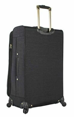 Steve Madden Designer Luggage Collection- 3 Piece Softside Expandable Lightweight Spinner Suitcases- Travel Set Includes Under Seat Bag, 20-Inch Carry On & 28-Inch Checked Suitcase (Peek-A-Boo Black) -suitcase shop 31gpujv1QbL