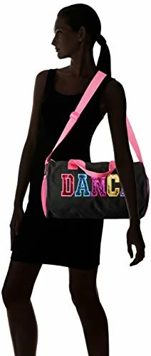 Dance Duffel Bag With Multicolored Dance Print Fuchsia (Black/Multi) 4 Dance Duffel Bag With Multicolored Dance Print Fuchsia (Black/Multi) - Image 2