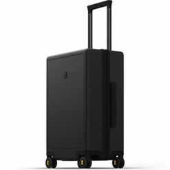 LEVEL8 Carry-On Luggage, 20” Hardshell Suitcase, Lightweight PC Textured Hardside Spinner Trolley For Luggage, TSA Approved Cabin Luggage With 8 Spinner Wheels, Black, 20-Inch Carry-On