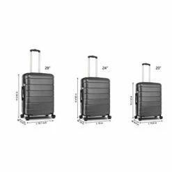 SSLine 3 Piece ABS Luggage Sets With Spinner Wheels,Expandable Suitcase Luggage Lightweight With TSA Lock,Hard Shell Spinner Carry On Suitcase (20 24 28 Inch) (Type-3, Gray) -suitcase shop 31th8xPipVL