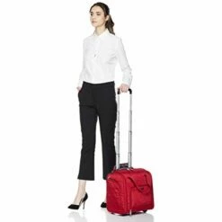 AmazonBasics Underseat Carry On Rolling Travel Luggage Bag - Red Quilted -suitcase shop 31x1EJbhPtL