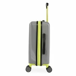 Hurley Suki Hardside Spinner Carry On Luggage 21", Light Grey/Neon -suitcase shop 31xh VT3a4S