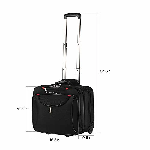 AirTraveler Rolling Briefcase Rolling Laptop Bag Computer Case With Wheels Spinner Mobile Office Carry On Luggage For 14.1in 15.6in Business Notebook For Women Men 9 AirTraveler Rolling Briefcase Rolling Laptop Bag Computer Case With Wheels Spinner Mobile Office Carry On Luggage For 14.1in 15.6in Business Notebook For Women Men - Image 7