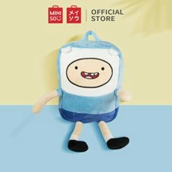 MINISO Adventure Time Backpack Cute Bag For Zipper School Picnic Bag,Blue Finn -suitcase shop 41 ZG7XcWZL