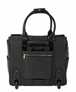 JKM And Company THE BARRINGTON Black Python & Alligator Compatible With Computer IPad, Laptop Tablet Rolling Tote Bag Briefcase Carryall Bag 11 JKM And Company THE BARRINGTON Black Python & Alligator Compatible With Computer IPad, Laptop Tablet Rolling Tote Bag Briefcase Carryall Bag -suitcase shop 41 rL3OvfcL