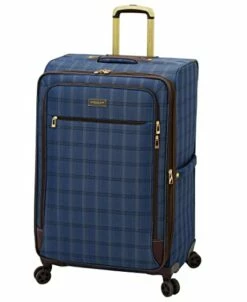London Fog Brentwood II 4 Piece Set (with Under The Seat Bag), Blue Window Pane -suitcase shop 410F38tRWvL