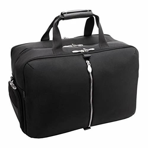 McKleinUSA Avondale, 1680D Ballistic Nylon With Leather Trim, 22" Nylon, Triple Compartment, Carry-All, Travel, Laptop Duffel, Black (78905) 8 McKleinUSA Avondale, 1680D Ballistic Nylon With Leather Trim, 22" Nylon, Triple Compartment, Carry-All, Travel, Laptop Duffel, Black (78905) - Image 6