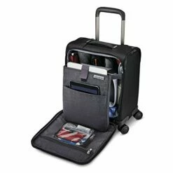 Samsonite Lineate Underseat Carry On Boarding Bag With Spinner Wheels, Obsidian Black -suitcase shop 410eE FjT4L