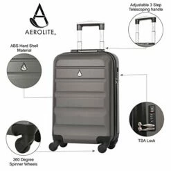 Large Capacity Maximum Allowance 22x14x9 Built-in TSA Airline Approved Delta United Southwest Carry On Luggage Trolley Rolling Suitcase Body Size 19.3x14x9in | Small Hard Shell Underseat Bag 16x10x8in -suitcase shop 411acDT1tBL