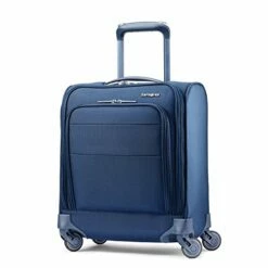 Samsonite Flexis Underseat Carry On Luggage With Spinner Wheels, Carbon Blue