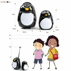 Kiddietotes Kids Carry-on Upright Luggage Suitcase And Backpack Set - Smooth Rolling Wheels - Penguin -suitcase shop 413FEX0Lp4L