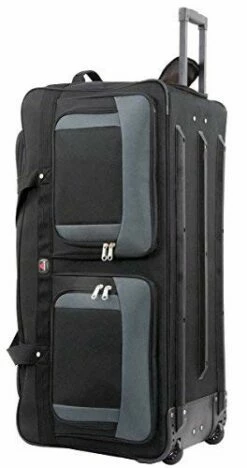 Amaro 36in Rolling Duffel Bag With Wheels | Travel Duffle Luggage Bag | Lightweight Rolling Bag L | Retractable Pull Handle (Black) -suitcase shop 413HLG5Qg7L