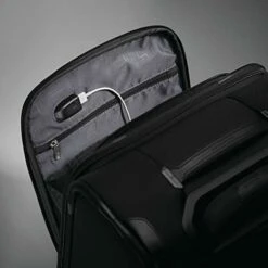 Samsonite Lineate Underseat Carry On Boarding Bag With Spinner Wheels, Obsidian Black -suitcase shop 413p8tPhdwL