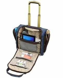 London Fog Brentwood II 4 Piece Set (with Under The Seat Bag), Blue Window Pane -suitcase shop 414gyT1x9fL