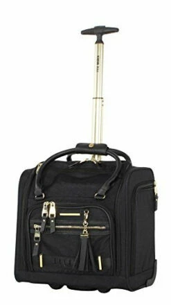 Steve Madden Designer Luggage Collection- 3 Piece Softside Expandable Lightweight Spinner Suitcases- Travel Set Includes Under Seat Bag, 20-Inch Carry On & 28-Inch Checked Suitcase (Peek-A-Boo Black) -suitcase shop 414jIxV7dKL
