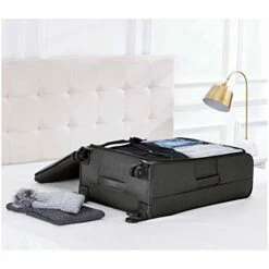 AmazonBasics Belltown Softside Rolling Spinner Suitcase Luggage - 30 Inch, Heather Black -suitcase shop 415kfrTa94L