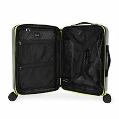 Hurley Suki Hardside Spinner Carry On Luggage 21", Light Grey/Neon -suitcase shop 416b9lNFohS