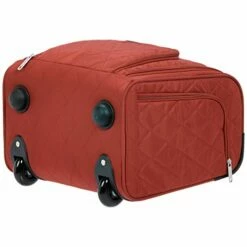 AmazonBasics Underseat Carry On Rolling Travel Luggage Bag - Red Quilted -suitcase shop 416jpyFCGhL