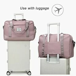 FOAN & MABLE Womens Travel Bags, Weekender Carry On For Women, Sports Gym Bag, Workout Duffel Bag, Overnight Shoulder Bag Fit 15.6 Inch Laptop Pink Large -suitcase shop 417LBzVn uL