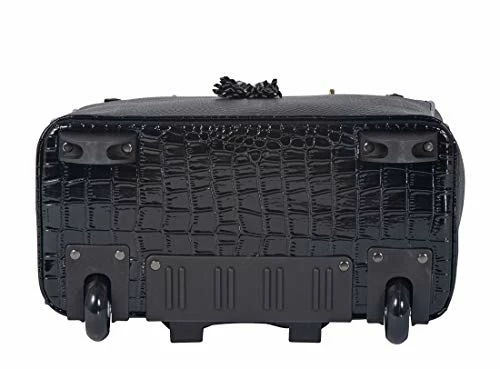 JKM And Company THE BARRINGTON Black Python & Alligator Compatible With Computer IPad, Laptop Tablet Rolling Tote Bag Briefcase Carryall Bag 4 JKM And Company THE BARRINGTON Black Python & Alligator Compatible With Computer IPad, Laptop Tablet Rolling Tote Bag Briefcase Carryall Bag - Image 2