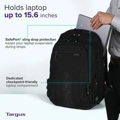 Targus Travel Laptop Backpack For 15.6 Inch Laptops, TSA Checkpoint-Friendly Carry On Travel Backpack For Women Men Business/College Laptop Bag For Work School Travel, Black (TBB013US) -suitcase shop 4180OUo UFL