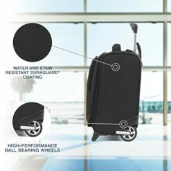 Travelpro Maxlite 5 Softside Lightweight Underseat Rolling Tote Bag, Black, 16-Inch -suitcase shop 418f97ZD1KL