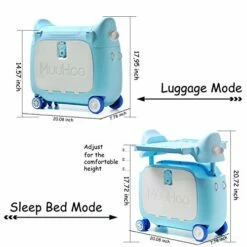 ANIMOR Kids Travel Partner Ride-On Suitcase And Carry-On Luggage, Classic Rolling Luggage (Penguin Blue) -suitcase shop 418vPzAWqjL