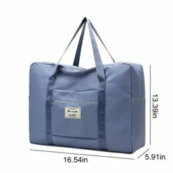 Portable Travel Duffel Bag, Large Capacity Foldable Tote Shoulder Bag, Lightweight Waterproof Carry On Luggage Sport Gym Bag (Light Blue) -suitcase shop 4190eR6l3eL
