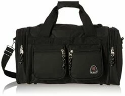 Rockland Duffel Bag, Black, 18.5 In X 10.5 In X 8.5 In
