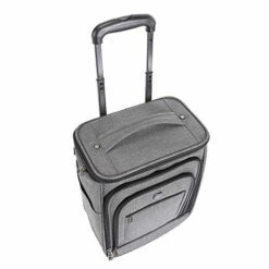 Travelers Club Luggage 16" Top Expandable Rolling Underseater W/USB Port, Dark Gray Suitcase, -suitcase shop 41AtraYkWFL