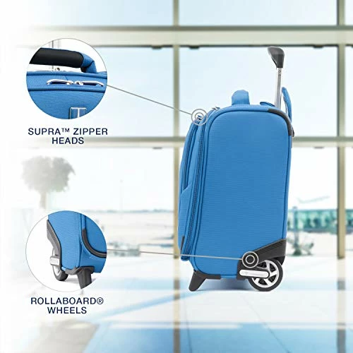 Travelpro Luggage Maxlite 5 16" Lightweight Carry-on Rolling Tote Suitcase, Azure Blue 5 Travelpro Luggage Maxlite 5 16" Lightweight Carry-on Rolling Tote Suitcase, Azure Blue - Image 3
