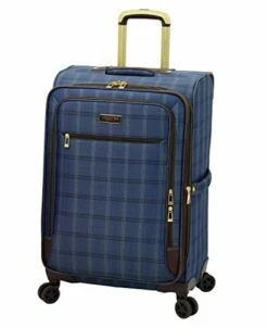 London Fog Brentwood II 4 Piece Set (with Under The Seat Bag), Blue Window Pane -suitcase shop 41CgdKUDSIL