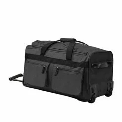 Olympia Luggage 22" 8 Pocket Rolling Duffel Bag (Charcoal Gray W/ Black - Exclusive Color) -suitcase shop 41ChwCHHo1L