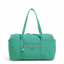 Vera Bradley Women's Duffle Microfiber Large Duffel Travel Bag, Peacock Blue, One Size