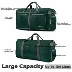 Gonex 150L Travel Duffel Bag Foldable Extra Large Duffle Bag XL Heavy Duty For Men Women For Luggage Shopping Blackish Green -suitcase shop 41Dr7AevzxL
