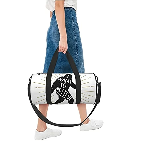 Fredeulva I Want To Believe Duffel Bag Canvas Shoulder Round Gym Sports Travel Weekender Bags For Man Women 5 Fredeulva I Want To Believe Duffel Bag Canvas Shoulder Round Gym Sports Travel Weekender Bags For Man Women - Image 3
