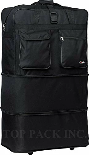 30" Rolling Wheeled Duffle Bag Spinner Suitcase Luggage Expandable (30 Inch, Black) 3 30" Rolling Wheeled Duffle Bag Spinner Suitcase Luggage Expandable (30 Inch, Black)