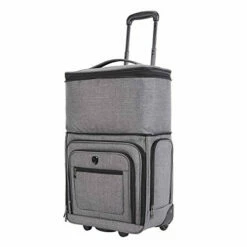 Travelers Club Luggage 16" Top Expandable Rolling Underseater W/USB Port, Dark Gray Suitcase, -suitcase shop 41F 3Qz b4L