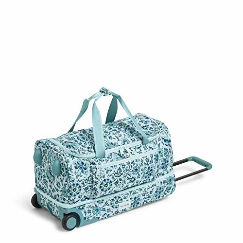 Vera Bradley Women's Recycled Lighten Up ReActive Foldable Duffel Rolling Suitcase, Cloud Floral, One Size 5 Vera Bradley Women's Recycled Lighten Up ReActive Foldable Duffel Rolling Suitcase, Cloud Floral, One Size - Image 3
