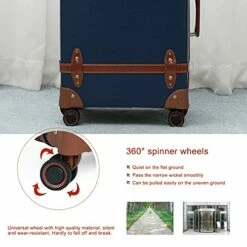 NZBZ Vintage Luggage Sets With Spinner Wheels Carry On Suitcase Tsa Lock Luggage 3 Pieces (Navy Blue, 14inch & 20inch & 28inch) -suitcase shop 41GT E3kWgS